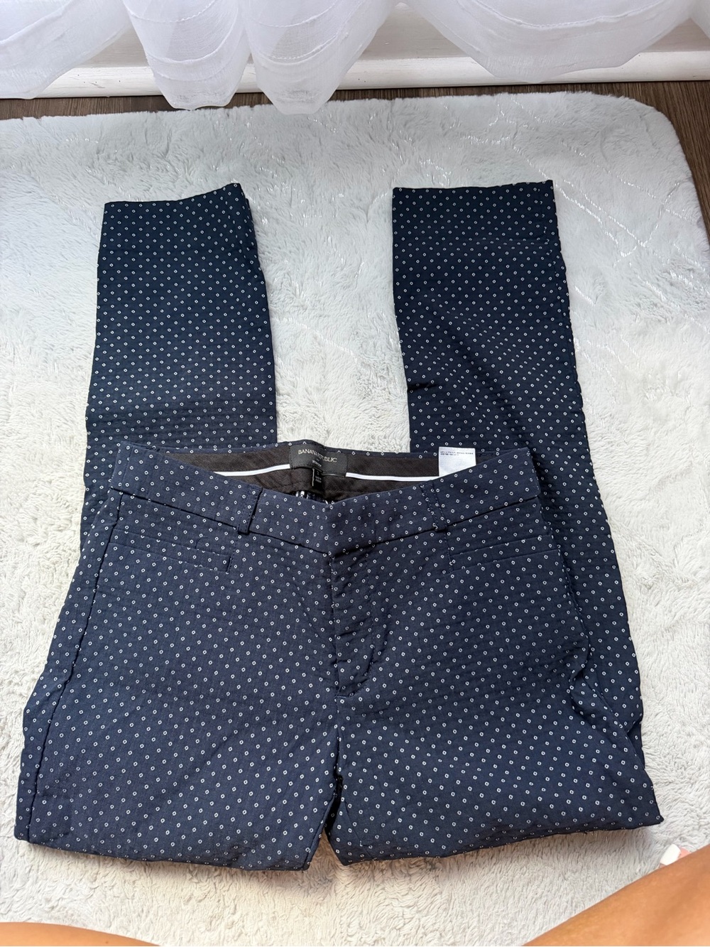 Banana Republic Navy Polka Dot Dress Pants